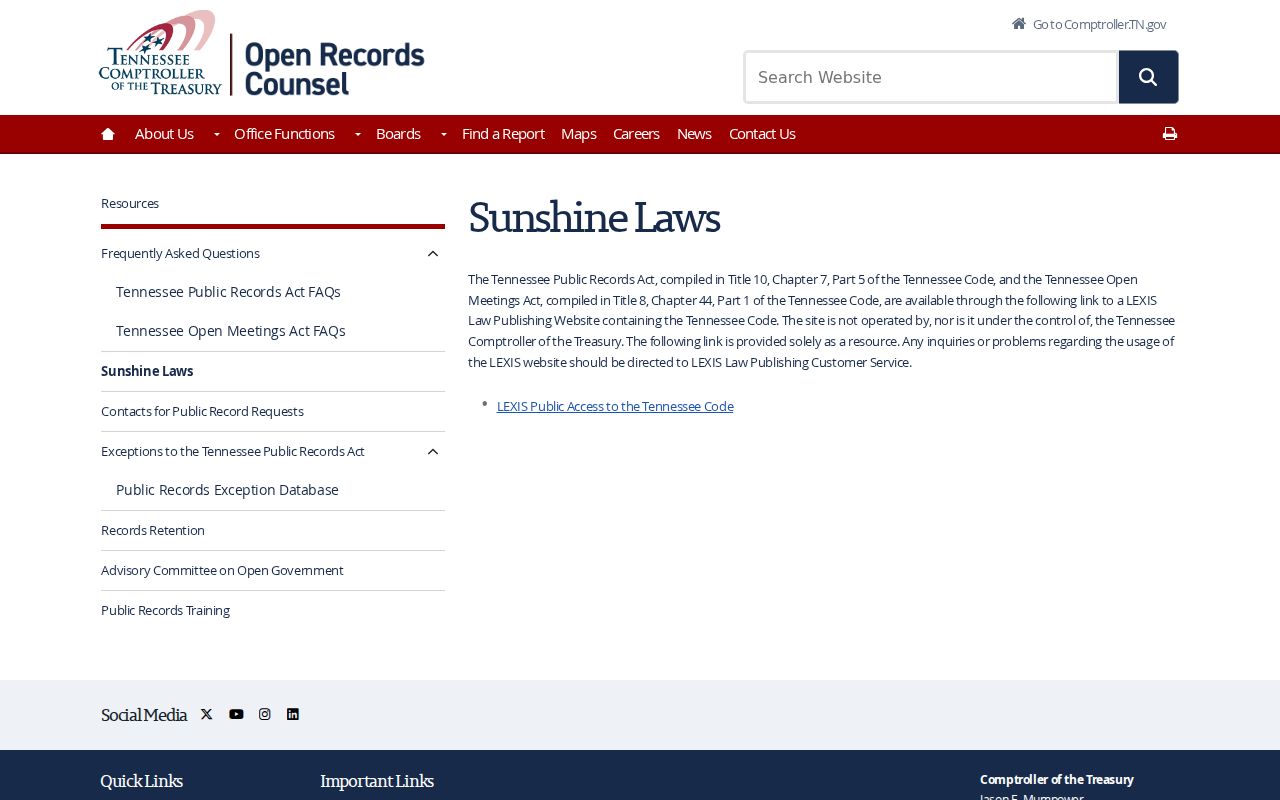 Bedford County court date access and Tennessee Sunshine Laws resource