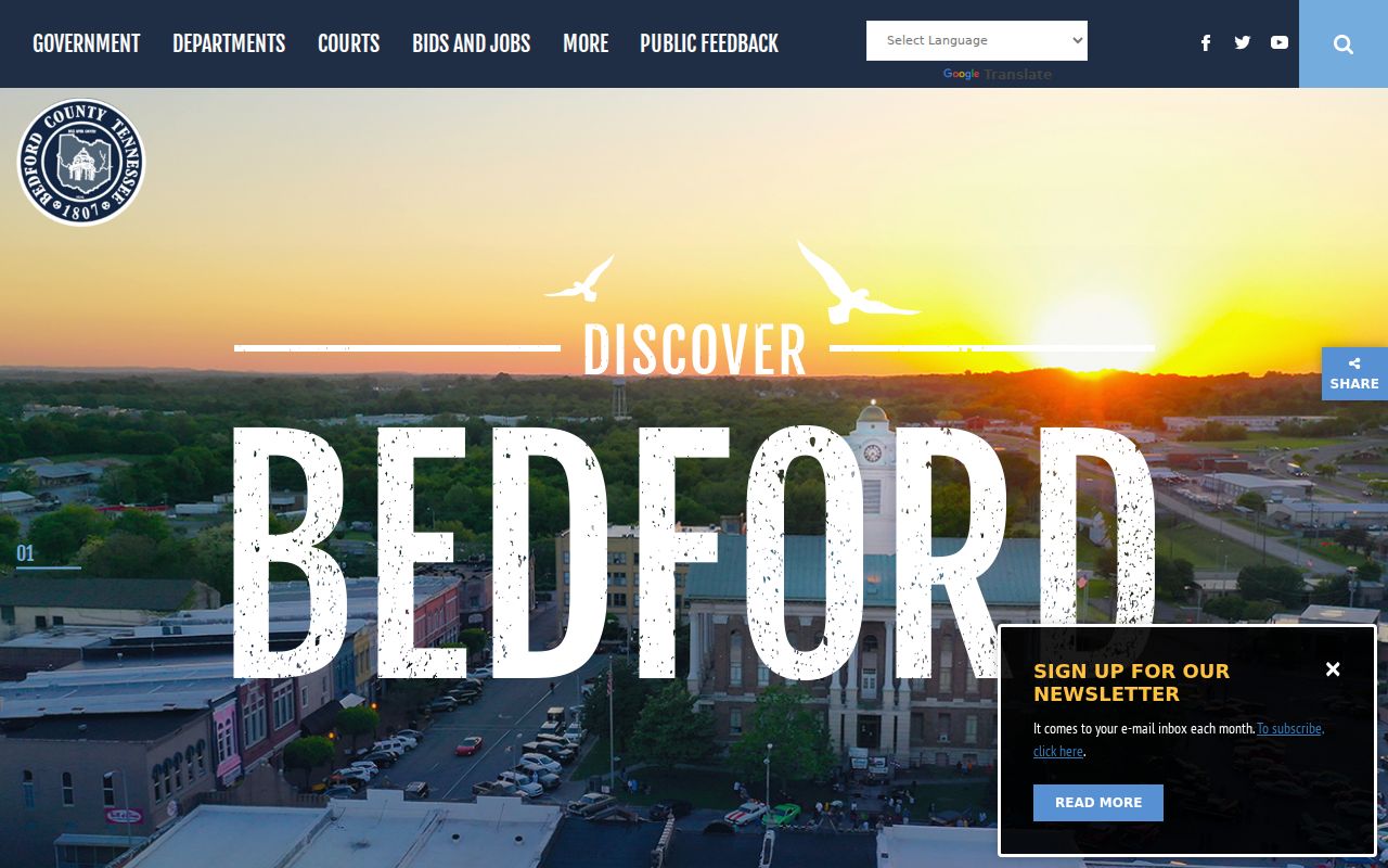 Bedford County case lookup government entry page